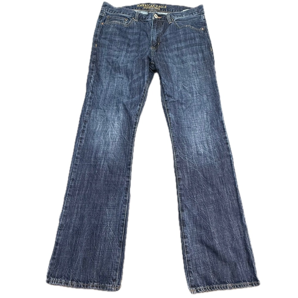 American Eagle Jeans Mens 34x34 Blue Original Boot Dark Wash Denim 4417
